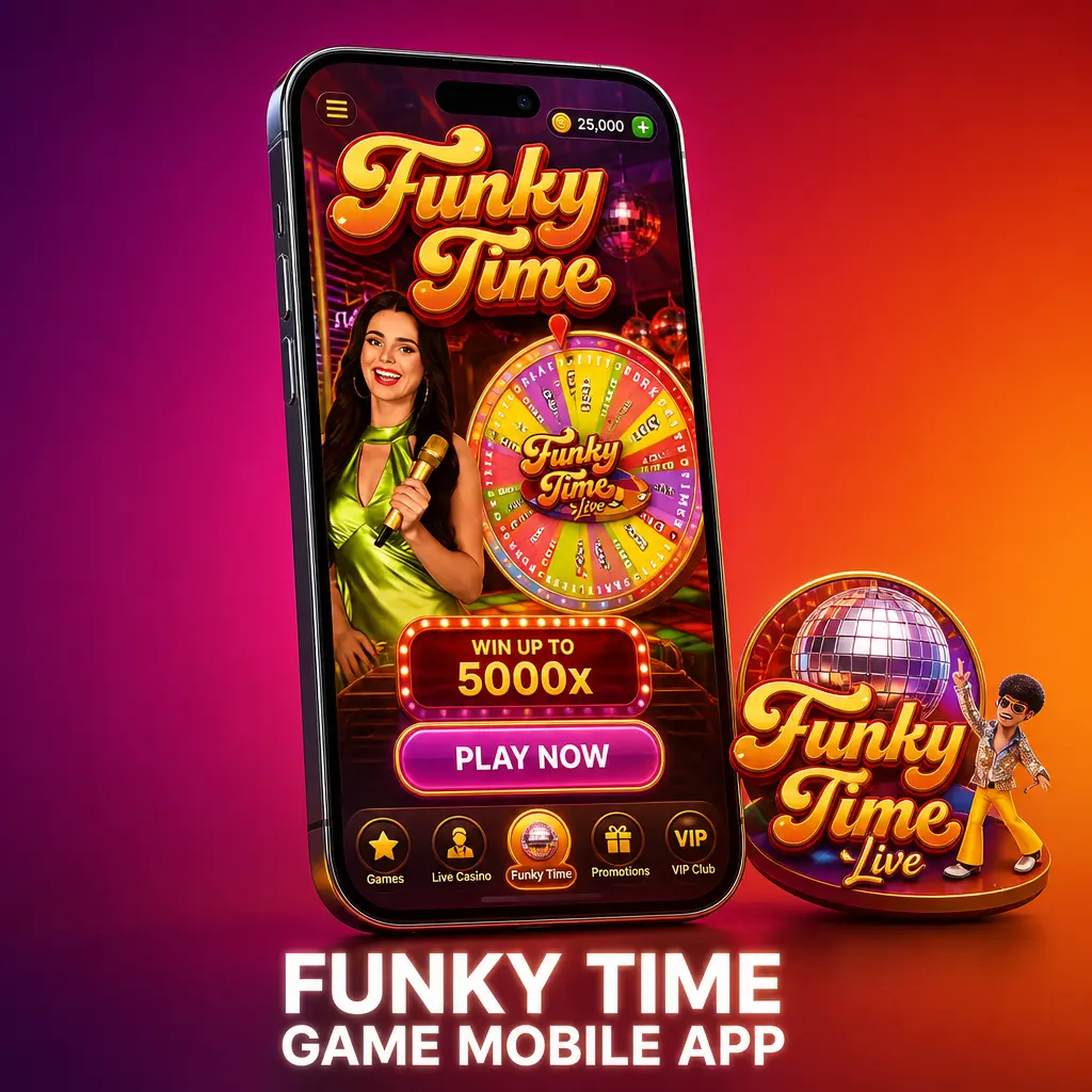 Funky Time game loading inside a mobile casino app