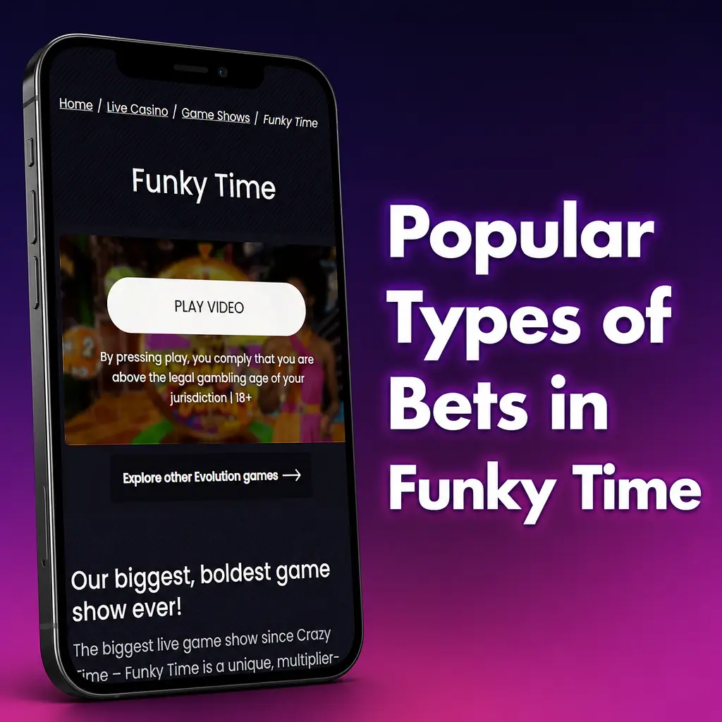 Funky Time betting board showing number and bonus segments